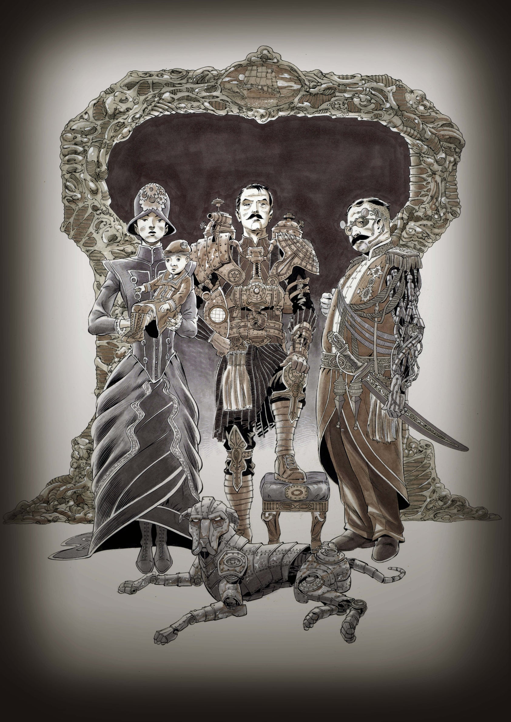 Steampunk Family, circa 1945
